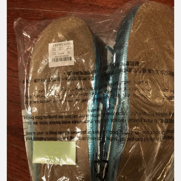J.CREW GIRLS' METALLIC MOCCASINS SIZE K5 METALLIC BLUE J8032 - Picture 8 of 8
